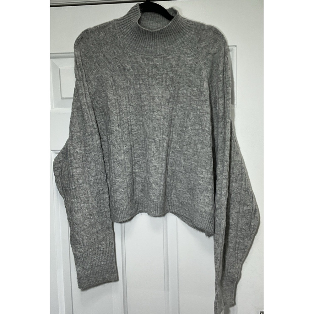 Joy Lab Women's Cropped Fit Pull Over Grey Sweat Sweater XXL Brand New